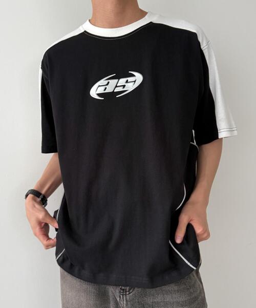 WEGO(ウィゴー)の「WEGO/メタルプリントパイピングT(Tシャツ/カットソー・メンズ・ブラック/ホワイト・MEDIUM/LARGE)」の13枚目の写真