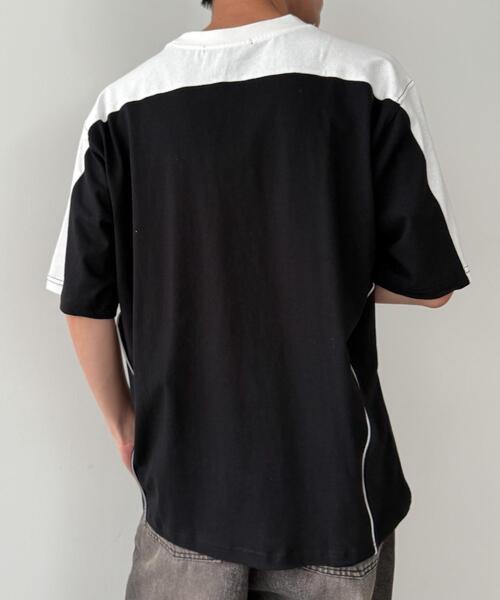 WEGO(ウィゴー)の「WEGO/メタルプリントパイピングT(Tシャツ/カットソー・メンズ・ブラック/ホワイト・MEDIUM/LARGE)」の11枚目の写真