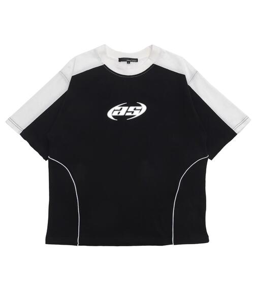 WEGO(ウィゴー)の「WEGO/メタルプリントパイピングT(Tシャツ/カットソー・メンズ・ブラック/ホワイト・MEDIUM/LARGE)」の8枚目の写真