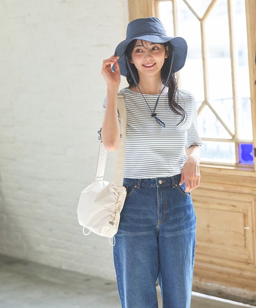 Honeys（ハニーズ）の「【撥水加工】ドロストミニショルダー（ショルダーバッグ・レディース・アイボリー/ライトグレー/ブラック/ブルー・FREE）」の8枚目の写真
