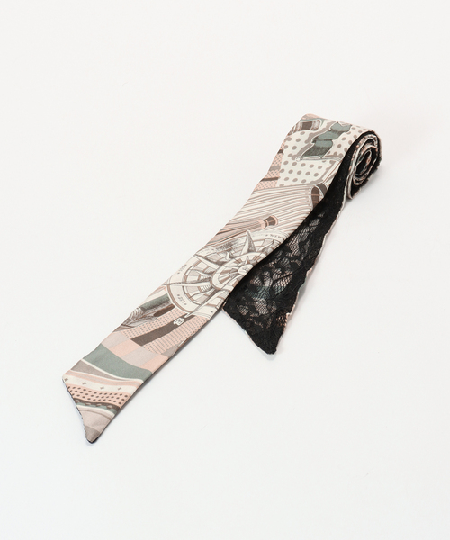 La TOTALITE（ラトータリテ）の「【manipuri/マニプリ】別注3WAYリバーシブルシルクタイ（その他小物・レディース・ブラック/グリーン・FREE）」の2枚目の写真