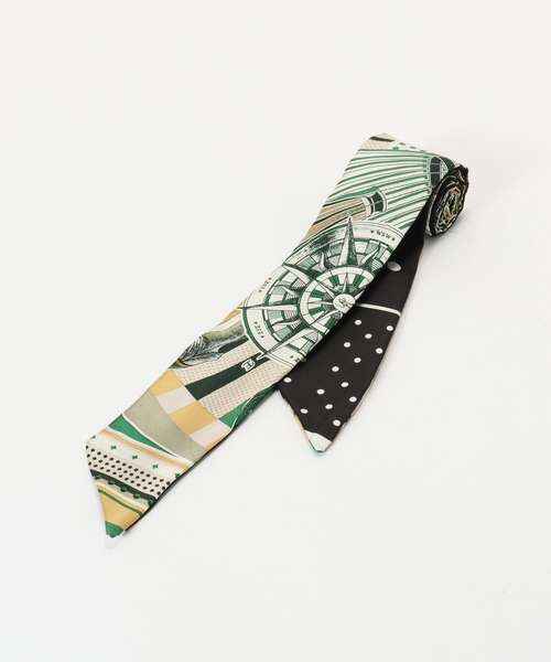 La TOTALITE（ラトータリテ）の「【manipuri/マニプリ】別注3WAYリバーシブルシルクタイ（その他小物・レディース・ブラック/グリーン・FREE）」の7枚目の写真