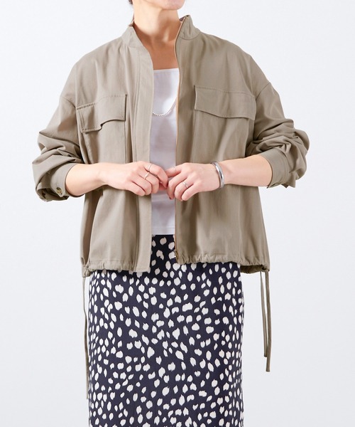 【未使用 タグ付き】MICA&DEAL スタンドカラーシアーブルゾン ベージュ MICA&DEAL（マイカ＆ディール）の「スタンドカラーシアーブルゾン