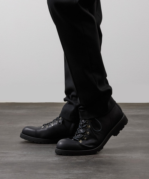 PADRONE（パドローネ）の「PADRONE パドローネ / WP SIDE ZIP TREKKING BOOTS (WATER PROOF LEATHER) ウォータープルーフレザートレッキングブーツ レインブーツ 撥水 防水 ビブラムソール 日本製 / PU7358-1128（ブーツ・メンズ・ダークブラウン/ブラック・40/41/42）」の8枚目の写真