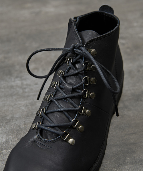 PADRONE（パドローネ）の「PADRONE パドローネ / WP SIDE ZIP TREKKING BOOTS (WATER PROOF LEATHER) ウォータープルーフレザートレッキングブーツ レインブーツ 撥水 防水 ビブラムソール 日本製 / PU7358-1128（ブーツ・メンズ・ダークブラウン/ブラック・40/41/42）」の13枚目の写真