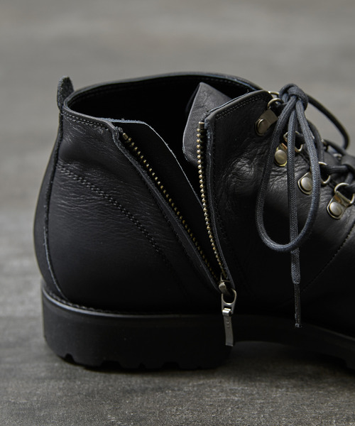 PADRONE（パドローネ）の「PADRONE パドローネ / WP SIDE ZIP TREKKING BOOTS (WATER PROOF LEATHER) ウォータープルーフレザートレッキングブーツ レインブーツ 撥水 防水 ビブラムソール 日本製 / PU7358-1128（ブーツ・メンズ・ダークブラウン/ブラック・40/41/42）」の21枚目の写真