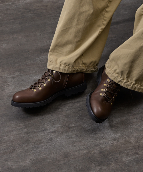 PADRONE（パドローネ）の「PADRONE パドローネ / WP SIDE ZIP TREKKING BOOTS (WATER PROOF LEATHER) ウォータープルーフレザートレッキングブーツ レインブーツ 撥水 防水 ビブラムソール 日本製 / PU7358-1128（ブーツ・メンズ・ダークブラウン/ブラック・40/41/42）」の4枚目の写真