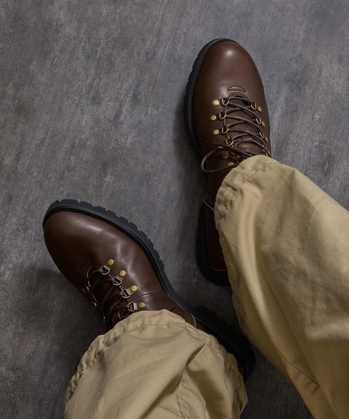 PADRONE（パドローネ）の「PADRONE パドローネ / WP SIDE ZIP TREKKING BOOTS (WATER PROOF LEATHER) ウォータープルーフレザートレッキングブーツ レインブーツ 撥水 防水 ビブラムソール 日本製 / PU7358-1128（ブーツ・メンズ・ダークブラウン/ブラック・40/41/42）」の5枚目の写真