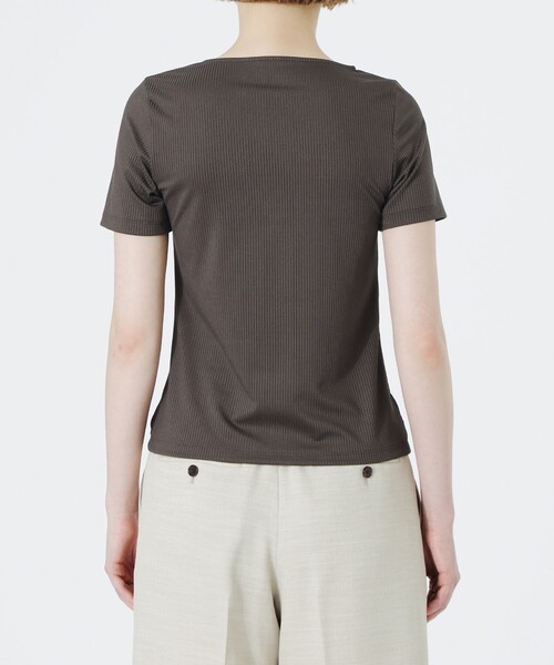 LOVELESS（ラブレス）の「アシンメトリーネックトップス（Tシャツ/カットソー・レディース・オフホワイト/チャコールグレー/ブラック・36）」の11枚目の写真