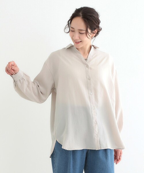 DRESKIP(ドレスキップ)の「【S-LL】後ろ姿も抜かりなく バックレースアップシャツ(シャツ/ブラウス・レディース・オフホワイト/ライトベージュ/ベビーピンク/ライトブルー・01/02/03/04)」の17枚目の写真