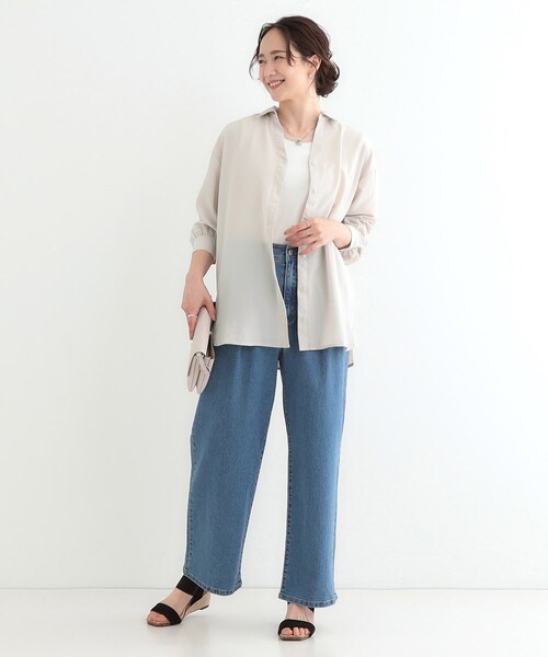 DRESKIP(ドレスキップ)の「【S-LL】後ろ姿も抜かりなく バックレースアップシャツ(シャツ/ブラウス・レディース・オフホワイト/ライトベージュ/ベビーピンク/ライトブルー・01/02/03/04)」の19枚目の写真