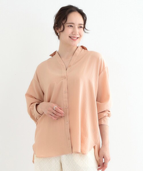 DRESKIP(ドレスキップ)の「【S-LL】後ろ姿も抜かりなく バックレースアップシャツ(シャツ/ブラウス・レディース・オフホワイト/ライトベージュ/ベビーピンク/ライトブルー・01/02/03/04)」の21枚目の写真
