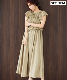 mysty woman | 【セットアイテム】シャーリングブラウスキャミワンピース2P 491355(ワンピース)