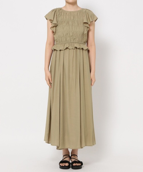 mysty woman（ミスティウーマン）の「【セットアイテム】シャーリングブラウスキャミワンピース2P 491355（ワンピース・レディース・ブラック/ベージュ/オフホワイト・FREE）」の19枚目の写真