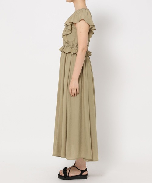 mysty woman（ミスティウーマン）の「【セットアイテム】シャーリングブラウスキャミワンピース2P 491355（ワンピース・レディース・ブラック/ベージュ/オフホワイト・FREE）」の20枚目の写真