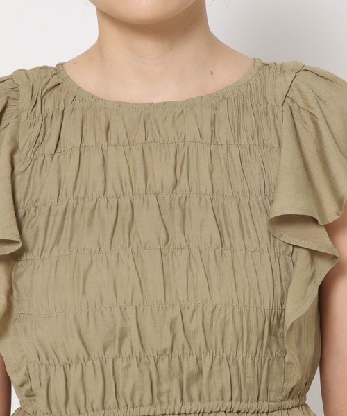 mysty woman（ミスティウーマン）の「【セットアイテム】シャーリングブラウスキャミワンピース2P 491355（ワンピース・レディース・ブラック/ベージュ/オフホワイト・FREE）」の22枚目の写真