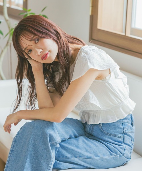 mysty woman（ミスティウーマン）の「【セットアイテム】シャーリングブラウスキャミワンピース2P 491355（ワンピース・レディース・ブラック/ベージュ/オフホワイト・FREE）」の12枚目の写真