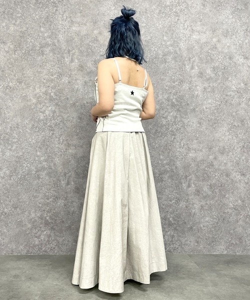 GEVS.（ジェイヴィス）の「ロゴプリントテレコキャミソール＜大きいサイズ有＞GEVS.（キャミソール・レディース・オートミール/杢グレー・LL/3L/4L/5L/M/L）」の3枚目の写真