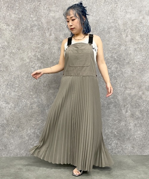 GEVS.（ジェイヴィス）の「ロゴプリントテレコキャミソール＜大きいサイズ有＞GEVS.（キャミソール・レディース・オートミール/杢グレー・LL/3L/4L/5L/M/L）」の9枚目の写真