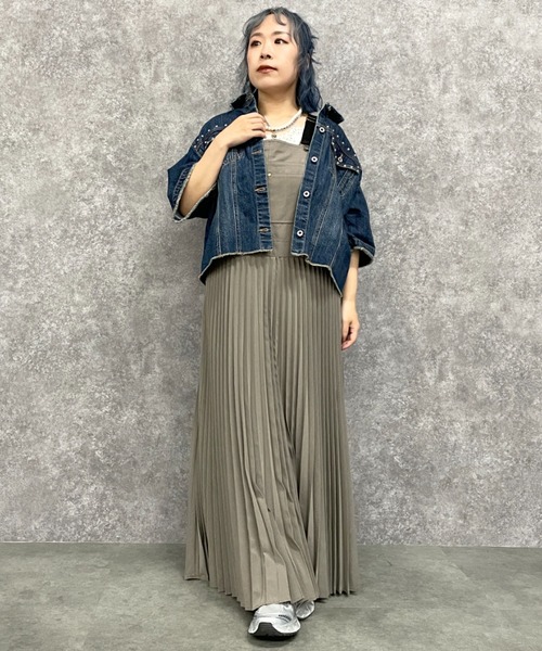 GEVS.（ジェイヴィス）の「ロゴプリントテレコキャミソール＜大きいサイズ有＞GEVS.（キャミソール・レディース・オートミール/杢グレー・LL/3L/4L/5L/M/L）」の14枚目の写真