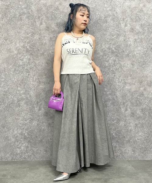 GEVS.（ジェイヴィス）の「ロゴプリントテレコキャミソール＜大きいサイズ有＞GEVS.（キャミソール・レディース・オートミール/杢グレー・LL/3L/4L/5L/M/L）」の17枚目の写真