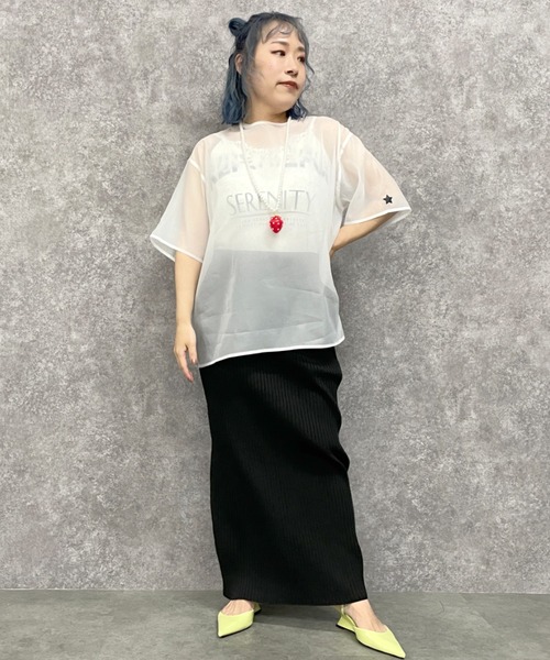 GEVS.（ジェイヴィス）の「ロゴプリントテレコキャミソール＜大きいサイズ有＞GEVS.（キャミソール・レディース・オートミール/杢グレー・LL/3L/4L/5L/M/L）」の21枚目の写真