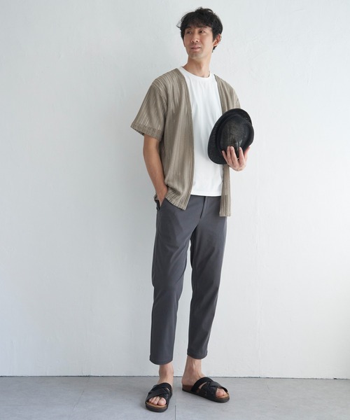 ikka(イッカ)の「【吸水速乾/2点セット】透かしカーデDRYインナーセット(カーディガン/ボレロ・メンズ・チャコールグレー/ベージュ/ネイビー・M/L/XL/S)」の9枚目の写真