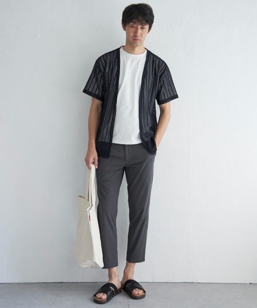 ikka(イッカ)の「【吸水速乾/2点セット】透かしカーデDRYインナーセット(カーディガン/ボレロ・メンズ・チャコールグレー/ベージュ/ネイビー・M/L/XL/S)」の11枚目の写真