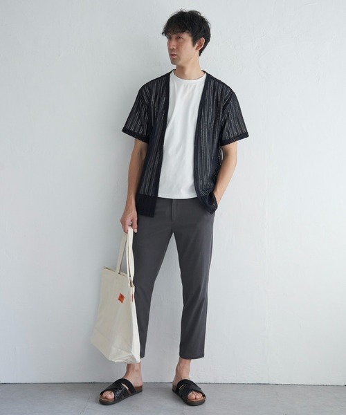 ikka(イッカ)の「【吸水速乾/2点セット】透かしカーデDRYインナーセット(カーディガン/ボレロ・メンズ・チャコールグレー/ベージュ/ネイビー・M/L/XL/S)」の12枚目の写真
