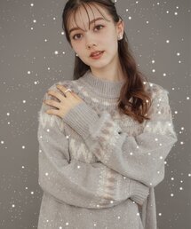 ヴィンテージ　ノルディックニット　ブラウン　ベージュ　カーディガン　SA7 ノルディック柄ニット（ニット/セーター）｜Bonjour Sagan