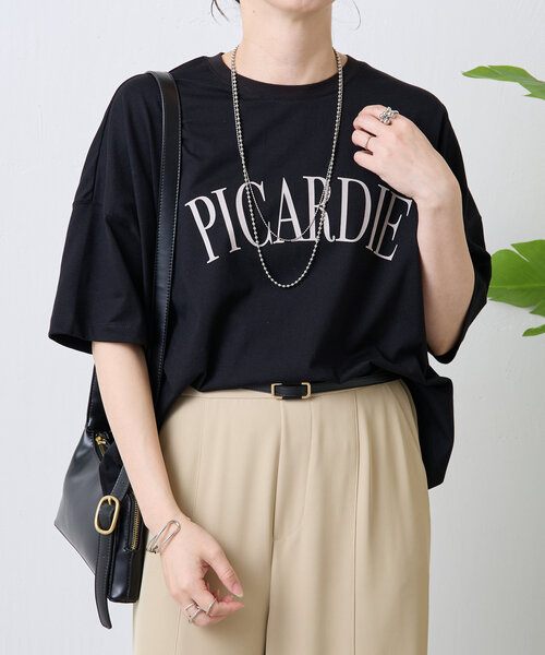 Jena espace merveilleux（ジェナ　エスパスメルヴェイユ）の「ロゴ入りシルケットカットソー（Tシャツ/カットソー・レディース・グレー/ブラック/オフホワイト・FREE）」の21枚目の写真