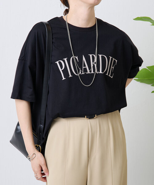 Jena espace merveilleux（ジェナ　エスパスメルヴェイユ）の「ロゴ入りシルケットカットソー（Tシャツ/カットソー・レディース・グレー/ブラック/オフホワイト・FREE）」の22枚目の写真