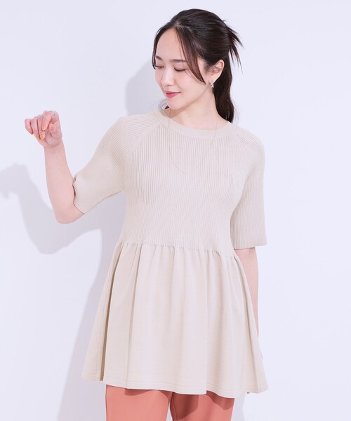 DRESKIP(ドレスキップ)の「ペプラムニットトップス(ニット/セーター・レディース・チャコールグレー/ナチュラル/ブラック・01/02/03/04)」の14枚目の写真