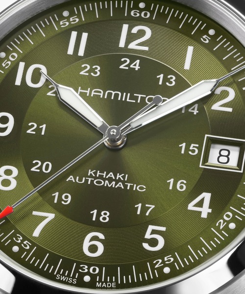HAMILTON（ハミルトン）の「HAMILTON [ハミルトン] 腕時計 Khaki Field （カーキ フィールド）  オート 自動巻き 38MM グリーン×ブラウン（アナログ腕時計・メンズ・グリーン・FREE）」の5枚目の写真