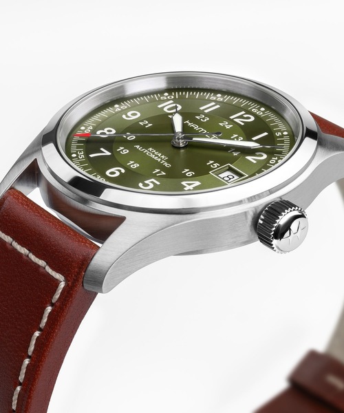 HAMILTON（ハミルトン）の「HAMILTON [ハミルトン] 腕時計 Khaki Field （カーキ フィールド）  オート 自動巻き 38MM グリーン×ブラウン（アナログ腕時計・メンズ・グリーン・FREE）」の6枚目の写真