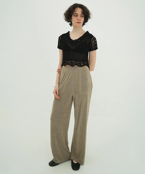 CLANE（クラネ）の「CROPPED CROCHET KNIT TOPS（ニット/セーター・レディース・ブラウン/アイボリー/ブラック・1/2）」の15枚目の写真