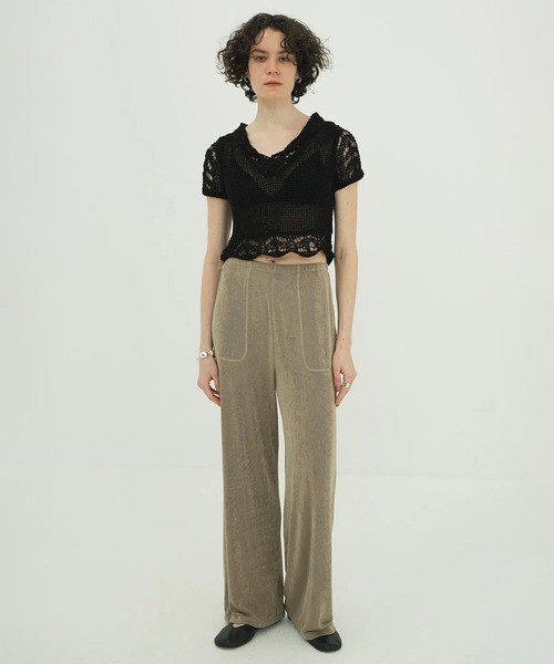 ニット セーター CLANE/クラネ/  CROPPED CROCHET KNIT TOPS レディース メンズ CLANE ニット セーター CLANE/クラネ/ CROPPED CROCHET KNIT