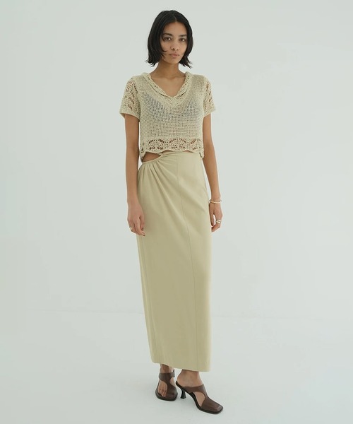 CLANE（クラネ）の「CROPPED CROCHET KNIT TOPS（ニット/セーター・レディース・ブラウン/アイボリー/ブラック・1/2）」の22枚目の写真