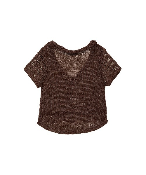 カットソー(半袖/袖なし) CLANE - CROCHET FRILL KNIT TOPS 5月16日（火）発売アイテムをご紹介。背中がスクエアーデザイン