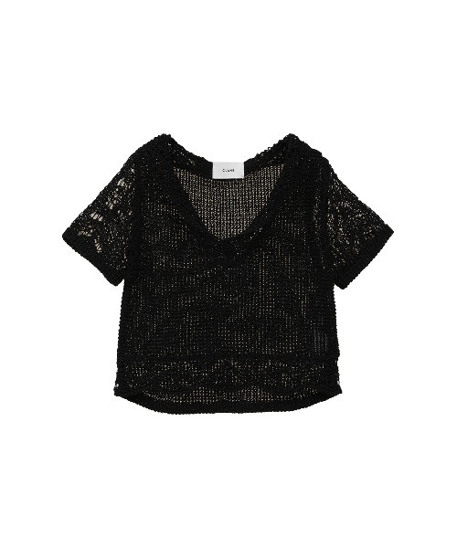 クラネ CLANE DOT MESH MOHAIR OVER KNIT TOPS （BLACK） クラネ CLANE DOT MESH MOHAIR OVER KNIT TOPS （BLACK