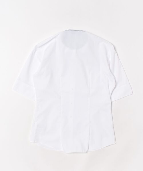 TOKYO SHIRTS(トウキョウシャツ)の「【透け防止】 形態安定ノーアイロン ワイド 5分袖ビジネスワイシャツ(ビジネスシャツ・レディース・ホワイト・S/M/L/LL/XL)」の7枚目の写真
