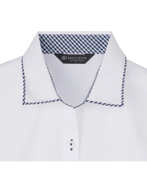 TOKYO SHIRTS(トウキョウシャツ)の「【透け防止】 形態安定ノーアイロン ワイド 5分袖ビジネスワイシャツ(ビジネスシャツ・レディース・ホワイト・S/M/L/LL/XL)」の4枚目の写真