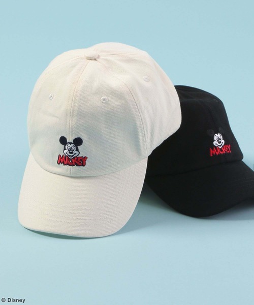 GLOBAL WORK（グローバルワーク）の「MICKEY/刺繍CAP/492642（キャップ・レディース・アイボリー/ブラック/ブラック系その他/ベージュ・ONESIZE）」の2枚目の写真