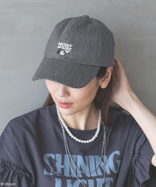GLOBAL WORK（グローバルワーク）の「MICKEY/刺繍CAP/492642（キャップ・レディース・アイボリー/ブラック/ブラック系その他/ベージュ・ONESIZE）」の9枚目の写真