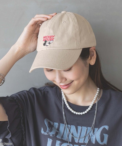 GLOBAL WORK（グローバルワーク）の「MICKEY/刺繍CAP/492642（キャップ・レディース・アイボリー/ブラック/ブラック系その他/ベージュ・ONESIZE）」の10枚目の写真