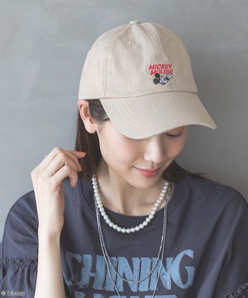 GLOBAL WORK（グローバルワーク）の「MICKEY/刺繍CAP/492642（キャップ・レディース・アイボリー/ブラック/ブラック系その他/ベージュ・ONESIZE）」の12枚目の写真