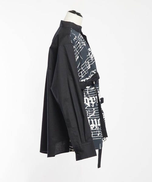 gomme（ゴム）の「モーツァルトスコアＰ　ギャザーブラウス（シャツ/ブラウス・レディース・ブラック/ホワイト・MEDIUM）」の13枚目の写真