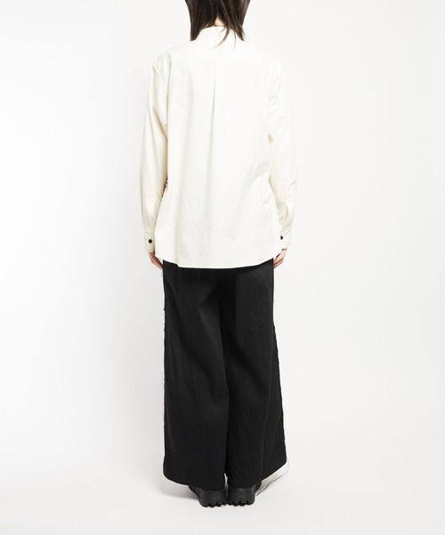 gomme（ゴム）の「モーツァルトスコアＰ　ギャザーブラウス（シャツ/ブラウス・レディース・ブラック/ホワイト・MEDIUM）」の9枚目の写真