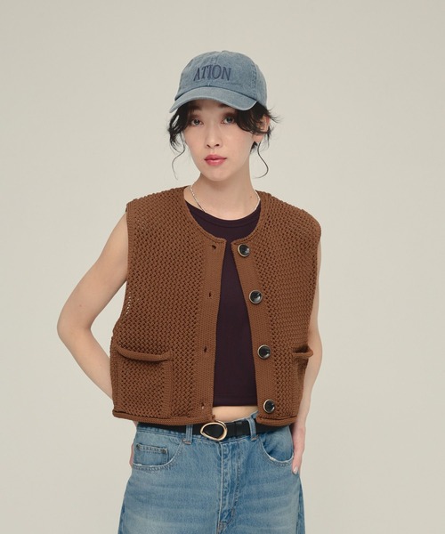 JEANASIS(ジーナシス)の「【eL】3G Compact Vest/329207(ベスト・レディース・ネイビー/ホワイト/ブラウン・FREE)」の7枚目の写真