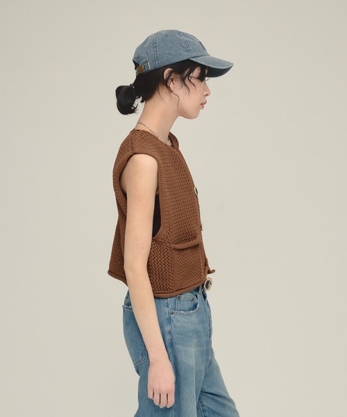 JEANASIS(ジーナシス)の「【eL】3G Compact Vest/329207(ベスト・レディース・ネイビー/ホワイト/ブラウン・FREE)」の6枚目の写真